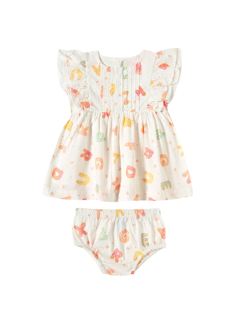 Vestido Manga Curta ABC Tricoline Kids Tip Top